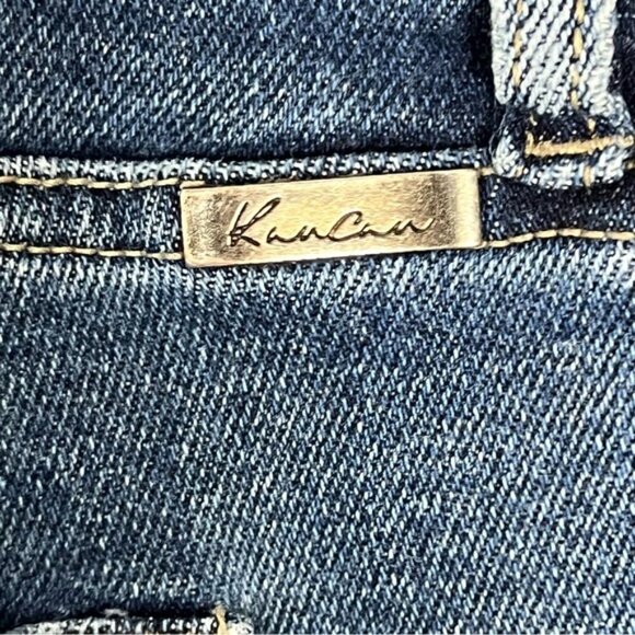 KanCan Women’s 32 High Rise Rolled Hem Boyfriend Jean Blue Stretch Distressed - Picture 8 of 12